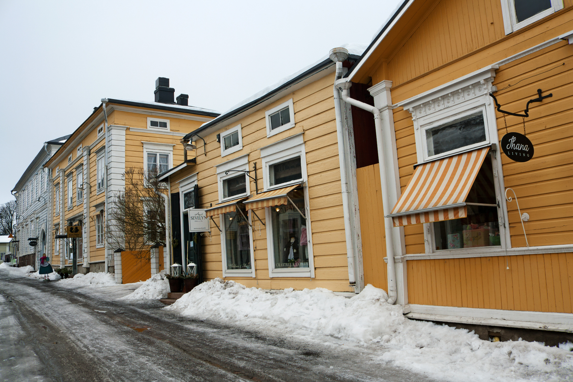 Gasse im winterlichen Porvoo